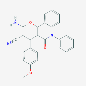 2-amino-4-(4-methoxyphenyl)-5-oxo-6-phenyl-5,6-dihydro-4H-pyrano[3,2-c]quinoline-3-carbonitrile