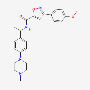 3-(4-methoxyphenyl)-N-{1-[4-(4-methylpiperazin-1-yl)phenyl]ethyl}-1,2-oxazole-5-carboxamide