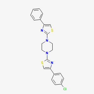 molecular formula C22H19ClN4S2 B11494640 1-[4-(4-Chlorophenyl)-1,3-thiazol-2-yl]-4-(4-phenyl-1,3-thiazol-2-yl)piperazine 