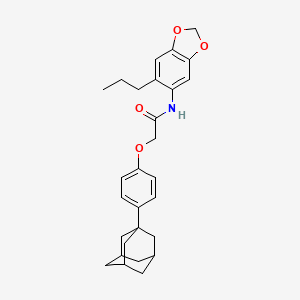 2-[4-(1-adamantyl)phenoxy]-N-(6-propyl-1,3-benzodioxol-5-yl)acetamide