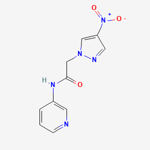 molecular formula C10H9N5O3 B11494660 2-(4-nitro-1H-pyrazol-1-yl)-N-(pyridin-3-yl)acetamide 