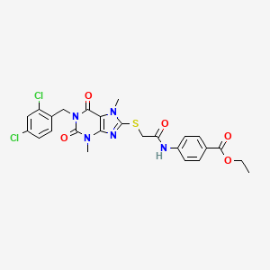 ethyl 4-[({[1-(2,4-dichlorobenzyl)-3,7-dimethyl-2,6-dioxo-2,3,6,7-tetrahydro-1H-purin-8-yl]sulfanyl}acetyl)amino]benzoate