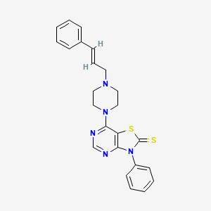 3-phenyl-7-{4-[(2E)-3-phenylprop-2-en-1-yl]piperazin-1-yl}[1,3]thiazolo[4,5-d]pyrimidine-2(3H)-thione