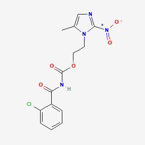 molecular formula C14H13ClN4O5 B11494699 2-(5-methyl-2-nitro-1H-imidazol-1-yl)ethyl 2-chlorobenzoylcarbamate CAS No. 696649-31-7