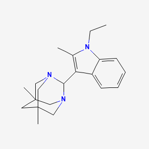 molecular formula C21H29N3 B11494718 2-(1-ethyl-2-methyl-1H-indol-3-yl)-5,7-dimethyl-1,3-diazatricyclo[3.3.1.1~3,7~]decane 