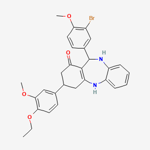 11-(3-bromo-4-methoxyphenyl)-3-(4-ethoxy-3-methoxyphenyl)-2,3,4,5,10,11-hexahydro-1H-dibenzo[b,e][1,4]diazepin-1-one