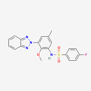 N-[3-(2H-benzotriazol-2-yl)-2-methoxy-5-methylphenyl]-4-fluorobenzenesulfonamide