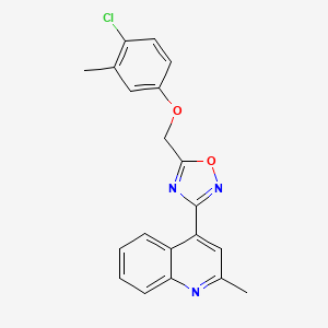 molecular formula C20H16ClN3O2 B11494746 4-{5-[(4-Chloro-3-methylphenoxy)methyl]-1,2,4-oxadiazol-3-yl}-2-methylquinoline 