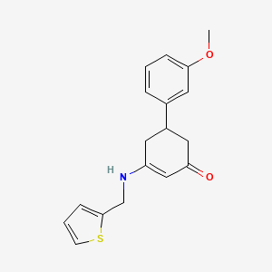 Cyclohex-2-enone, 5-(3-methoxyphenyl)-3-[(thiophen-2-ylmethyl)amino]-