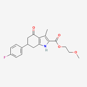 2-methoxyethyl 6-(4-fluorophenyl)-3-methyl-4-oxo-4,5,6,7-tetrahydro-1H-indole-2-carboxylate