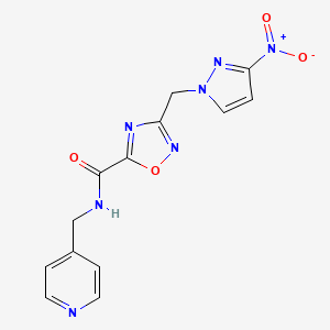 3-[(3-nitro-1H-pyrazol-1-yl)methyl]-N-(pyridin-4-ylmethyl)-1,2,4-oxadiazole-5-carboxamide