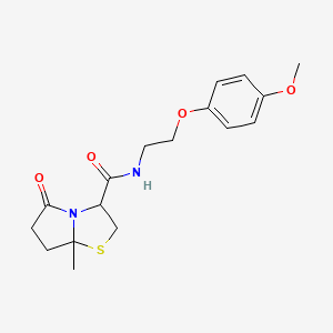 molecular formula C17H22N2O4S B11494834 N-[2-(4-methoxyphenoxy)ethyl]-7a-methyl-5-oxohexahydropyrrolo[2,1-b][1,3]thiazole-3-carboxamide 