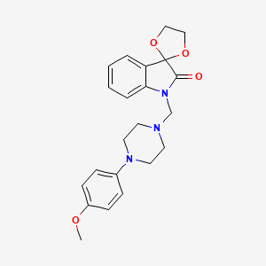 molecular formula C22H25N3O4 B11494842 1'-{[4-(4-methoxyphenyl)piperazin-1-yl]methyl}spiro[1,3-dioxolane-2,3'-indol]-2'(1'H)-one 