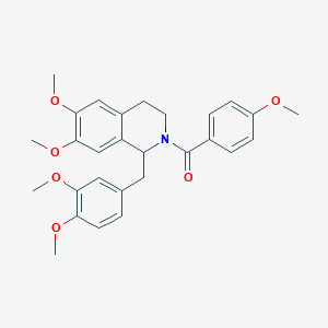 molecular formula C28H31NO6 B11494850 [1-(3,4-dimethoxybenzyl)-6,7-dimethoxy-3,4-dihydroisoquinolin-2(1H)-yl](4-methoxyphenyl)methanone 