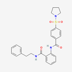 molecular formula C26H27N3O4S B11494877 N-(2-phenylethyl)-2-({[4-(pyrrolidin-1-ylsulfonyl)phenyl]carbonyl}amino)benzamide 