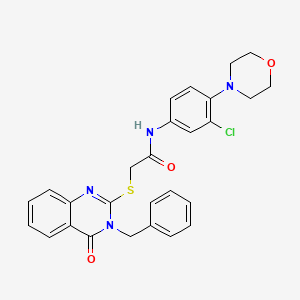 molecular formula C27H25ClN4O3S B11494881 2-[(3-benzyl-4-oxo-3,4-dihydroquinazolin-2-yl)sulfanyl]-N-[3-chloro-4-(morpholin-4-yl)phenyl]acetamide 