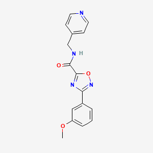 molecular formula C16H14N4O3 B11494883 3-(3-methoxyphenyl)-N-(pyridin-4-ylmethyl)-1,2,4-oxadiazole-5-carboxamide 