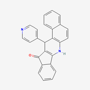 molecular formula C25H16N2O B11494918 13-(4-pyridyl)-7,13-dihydro-12H-benzo[f]indeno[1,2-b]quinolin-12-one 