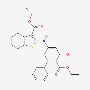 Ethyl 2-{[4-(ethoxycarbonyl)-3-oxo-5-phenylcyclohex-1-en-1-yl]amino}-4,5,6,7-tetrahydro-1-benzothiophene-3-carboxylate