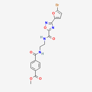 Methyl 4-{[2-({[3-(5-bromofuran-2-yl)-1,2,4-oxadiazol-5-yl]carbonyl}amino)ethyl]carbamoyl}benzoate