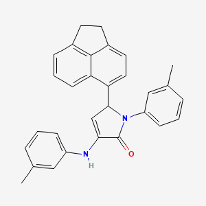 molecular formula C30H26N2O B11494973 5-(1,2-dihydroacenaphthylen-5-yl)-1-(3-methylphenyl)-3-[(3-methylphenyl)amino]-1,5-dihydro-2H-pyrrol-2-one 