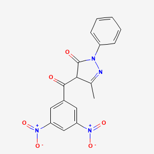 molecular formula C17H12N4O6 B11494987 4-(3,5-dinitrobenzoyl)-5-methyl-2-phenyl-2,4-dihydro-3H-pyrazol-3-one CAS No. 66755-20-2