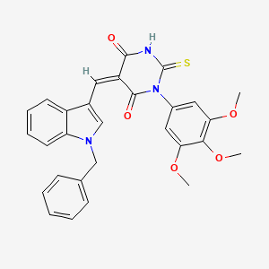 molecular formula C29H25N3O5S B11494992 (5Z)-5-[(1-Benzyl-1H-indol-3-YL)methylidene]-2-sulfanylidene-1-(3,4,5-trimethoxyphenyl)-1,3-diazinane-4,6-dione 