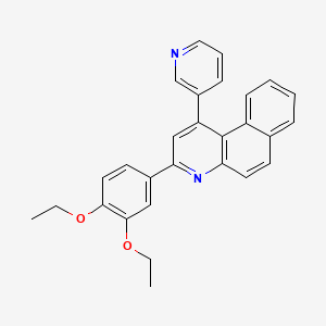 molecular formula C28H24N2O2 B11495008 3-(3,4-Diethoxyphenyl)-1-(pyridin-3-yl)benzo[f]quinoline 