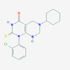 molecular formula C18H21ClN4OS B11495010 1-(2-chlorophenyl)-6-cyclohexyl-2-sulfanyl-5,6,7,8-tetrahydropyrimido[4,5-d]pyrimidin-4(1H)-one 