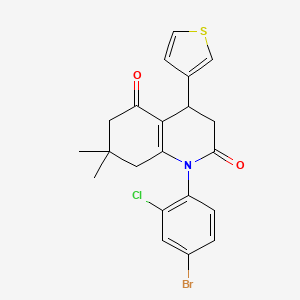 1-(4-bromo-2-chlorophenyl)-7,7-dimethyl-4-(thiophen-3-yl)-4,6,7,8-tetrahydroquinoline-2,5(1H,3H)-dione