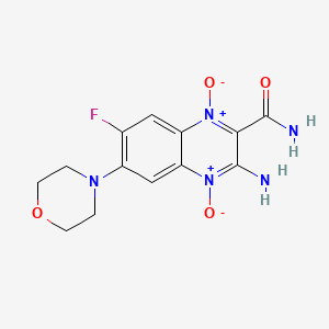 molecular formula C13H14FN5O4 B11495051 3-Amino-7-fluoro-6-(morpholin-4-yl)quinoxaline-2-carboxamide 1,4-dioxide 