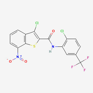 3-chloro-N-[2-chloro-5-(trifluoromethyl)phenyl]-7-nitro-1-benzothiophene-2-carboxamide