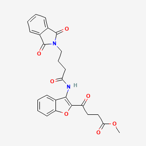 molecular formula C25H22N2O7 B11495088 methyl 4-(3-{[4-(1,3-dioxo-1,3-dihydro-2H-isoindol-2-yl)butanoyl]amino}-1-benzofuran-2-yl)-4-oxobutanoate 