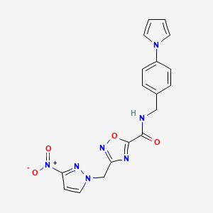 3-[(3-nitro-1H-pyrazol-1-yl)methyl]-N-[4-(1H-pyrrol-1-yl)benzyl]-1,2,4-oxadiazole-5-carboxamide