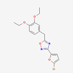 molecular formula C17H17BrN2O4 B11495106 3-(5-Bromofuran-2-yl)-5-[(3,4-diethoxyphenyl)methyl]-1,2,4-oxadiazole 