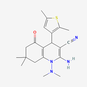 2-Amino-1-(dimethylamino)-4-(2,5-dimethylthiophen-3-yl)-7,7-dimethyl-5-oxo-1,4,5,6,7,8-hexahydroquinoline-3-carbonitrile