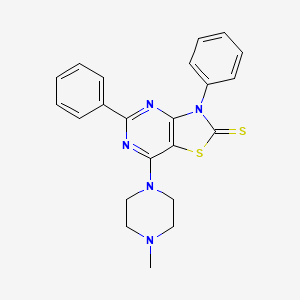 molecular formula C22H21N5S2 B11495117 7-(4-methylpiperazin-1-yl)-3,5-diphenyl[1,3]thiazolo[4,5-d]pyrimidine-2(3H)-thione 