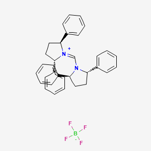 molecular formula C33H33BF4N2 B1149512 (2S,5S)-1-[[(2S,5S)-2,5-diphenylpyrrolidin-1-ium-1-ylidene]methyl]-2,5-diphenylpyrrolidine;tetrafluoroborate CAS No. 1204324-12-8