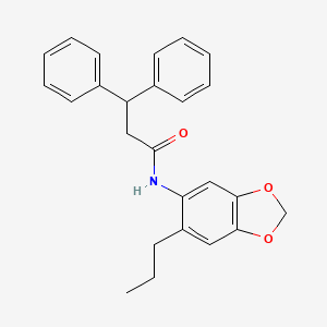 molecular formula C25H25NO3 B11495126 3,3-diphenyl-N-(6-propyl-1,3-benzodioxol-5-yl)propanamide 