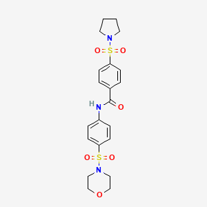 molecular formula C21H25N3O6S2 B11495148 N-[4-(morpholin-4-ylsulfonyl)phenyl]-4-(pyrrolidin-1-ylsulfonyl)benzamide 