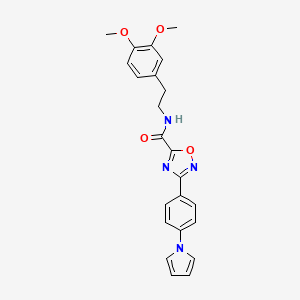 molecular formula C23H22N4O4 B11495155 N-[2-(3,4-dimethoxyphenyl)ethyl]-3-[4-(1H-pyrrol-1-yl)phenyl]-1,2,4-oxadiazole-5-carboxamide 