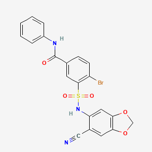 4-bromo-3-[(6-cyano-1,3-benzodioxol-5-yl)sulfamoyl]-N-phenylbenzamide