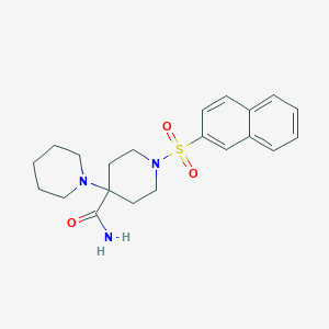 molecular formula C21H27N3O3S B11495168 1'-(Naphthalen-2-ylsulfonyl)-1,4'-bipiperidine-4'-carboxamide 