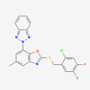 2-{2-[(2-chloro-4,5-difluorobenzyl)sulfanyl]-5-methyl-1,3-benzoxazol-7-yl}-2H-benzotriazole