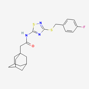 molecular formula C21H24FN3OS2 B11495192 2-(Adamantan-1-YL)-N-(3-{[(4-fluorophenyl)methyl]sulfanyl}-1,2,4-thiadiazol-5-YL)acetamide 