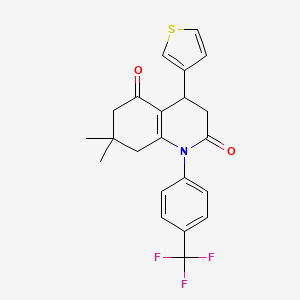 7,7-dimethyl-4-(thiophen-3-yl)-1-[4-(trifluoromethyl)phenyl]-4,6,7,8-tetrahydroquinoline-2,5(1H,3H)-dione