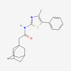 molecular formula C22H26N2OS B11495199 2-(1-adamantyl)-N-(4-methyl-5-phenyl-1,3-thiazol-2-yl)acetamide 