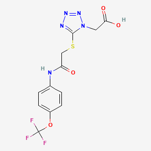 {5-[(2-oxo-2-{[4-(trifluoromethoxy)phenyl]amino}ethyl)thio]-1H-tetrazol-1-yl}acetic acid