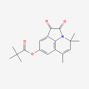 molecular formula C19H21NO4 B11495220 2,2-Dimethylpropionic acid, 4,4,6-trimethyl-1,2-dioxo-1,2-dihydro-4H-pyrrolo[3,2,1-ij]quinolin-8-yl ester 