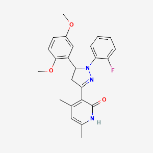 3-[5-(2,5-dimethoxyphenyl)-1-(2-fluorophenyl)-4,5-dihydro-1H-pyrazol-3-yl]-4,6-dimethylpyridin-2(1H)-one